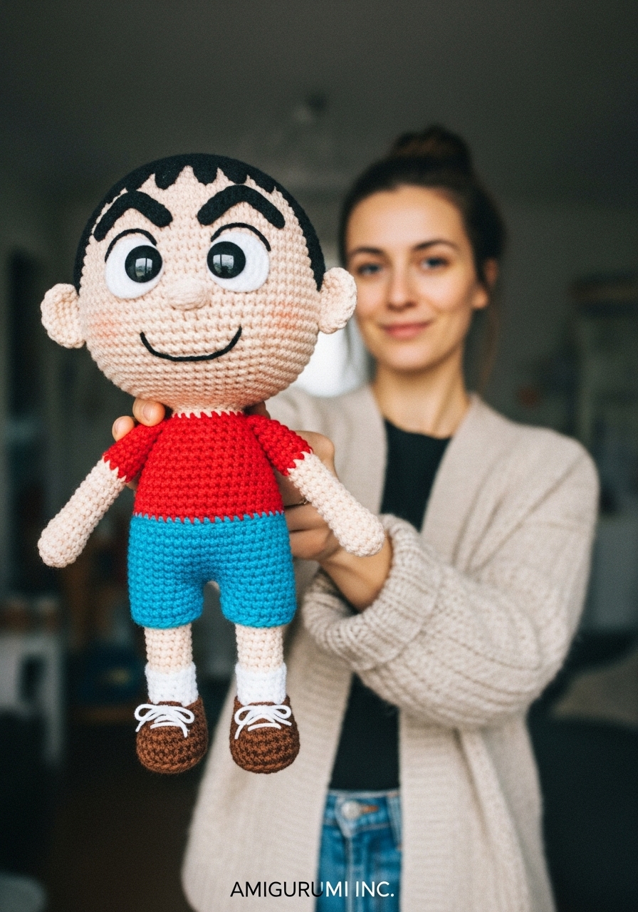 Shin Chan Pattern Authentic Shin-chan Amigurumi Pattern: The Boy with the Bold Brows ...