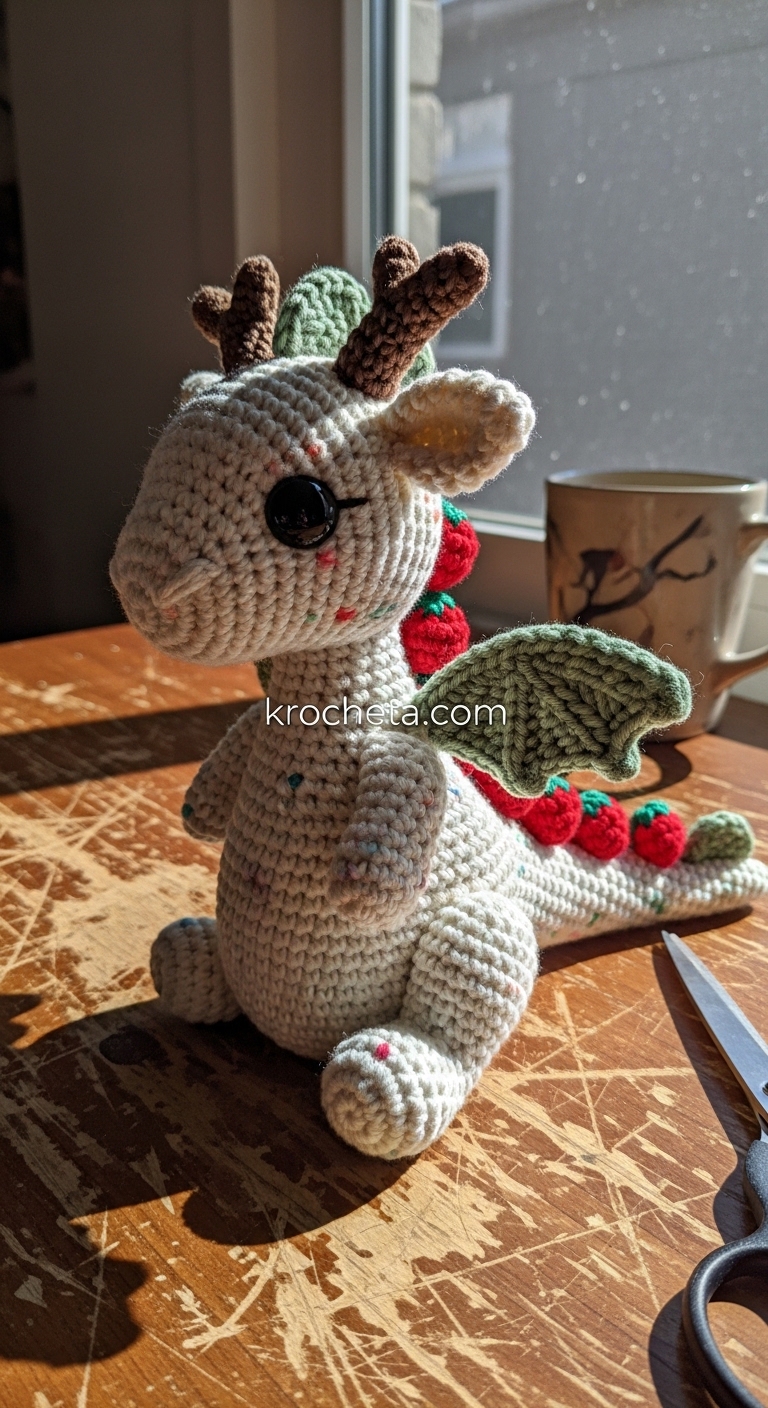 Strawberry Garden Dragon Amigurumi Pattern – A Botanical Fantasy Project