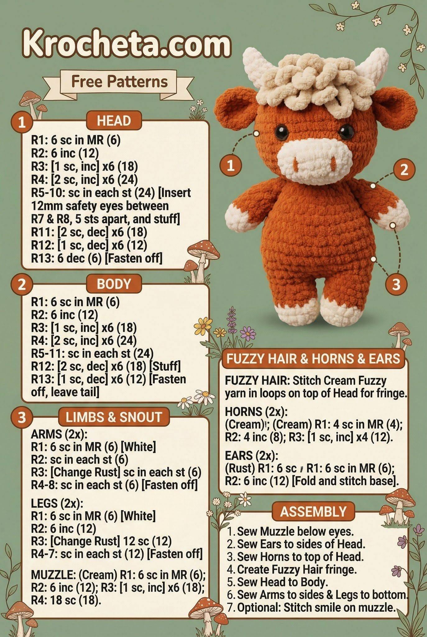 More Cute Mini Amigurumi Sheets