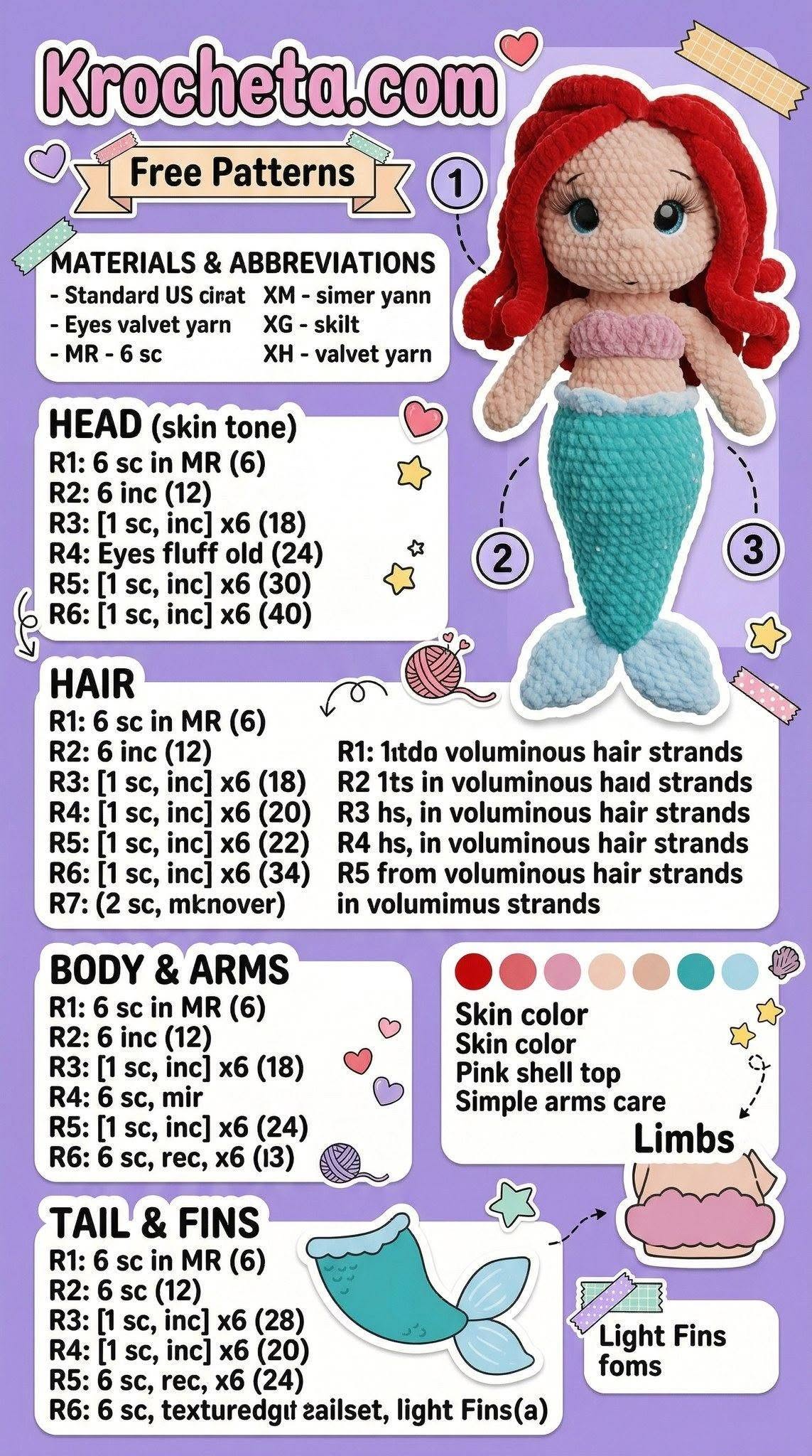 More Cute Mini Amigurumi Sheets