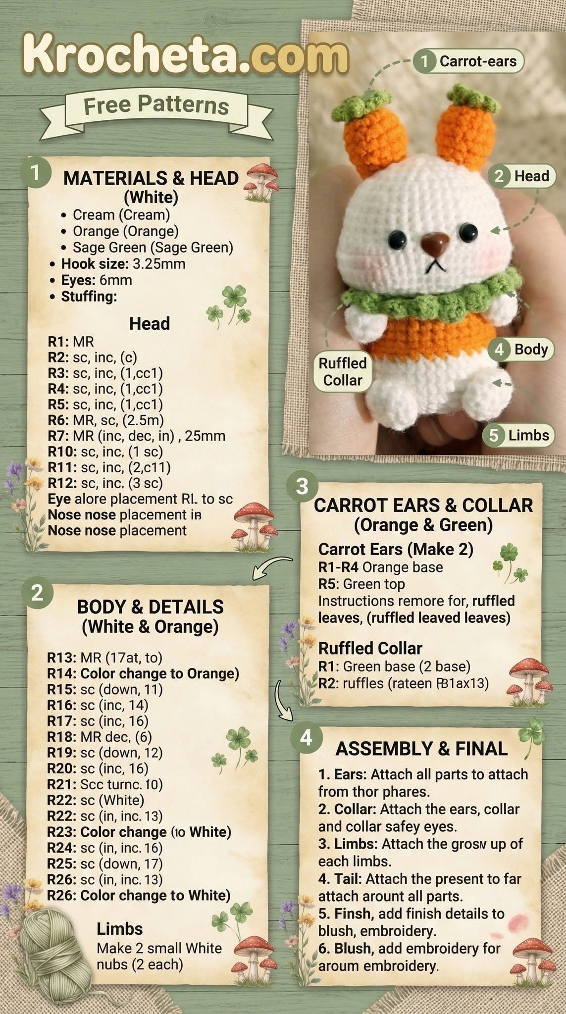 More Cute Mini Amigurumi Sheets